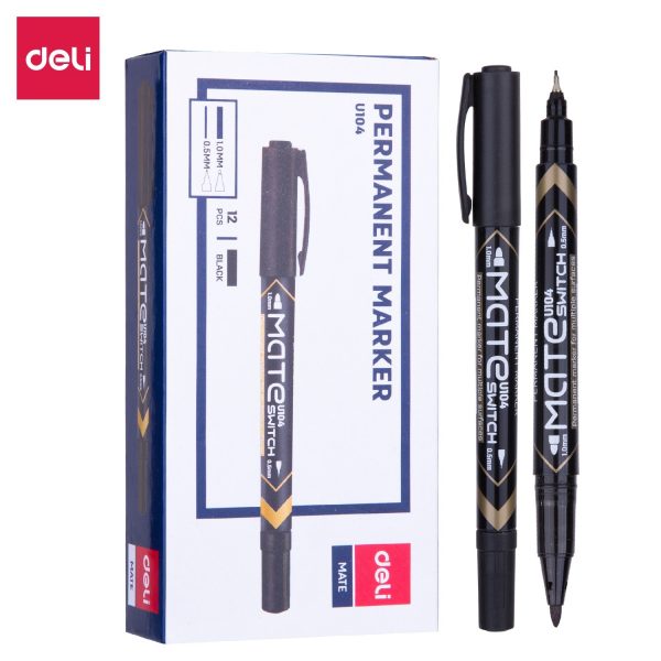 DELI dvostrani marker EU10420 crni