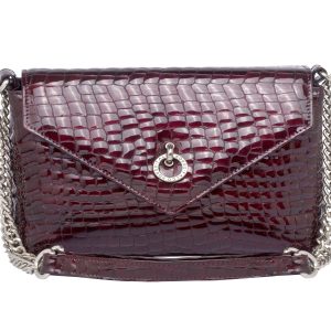 Falco ženska torba 4065 bordo kroko lak