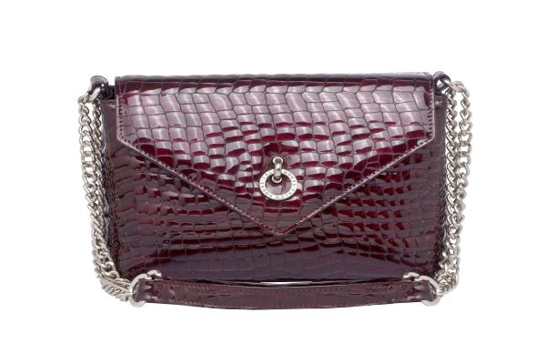 Falco ženska torba 4065 bordo kroko lak