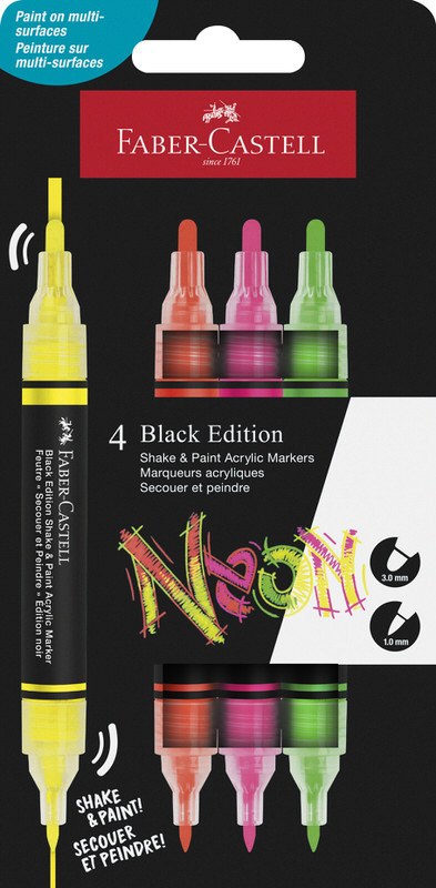Flomasteri Shake&Paint Faber-Castell Neon 1/4
