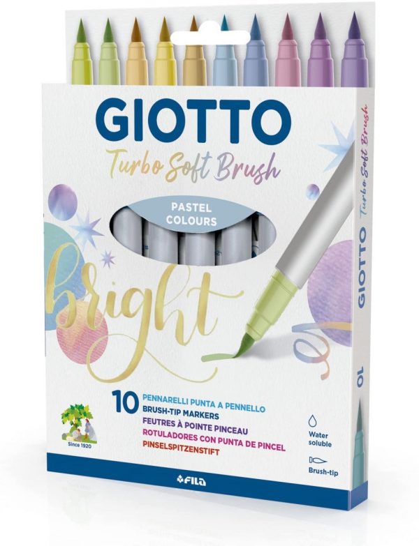 Giotto Turbo Soft brush flomasteri 10 boja pastelne