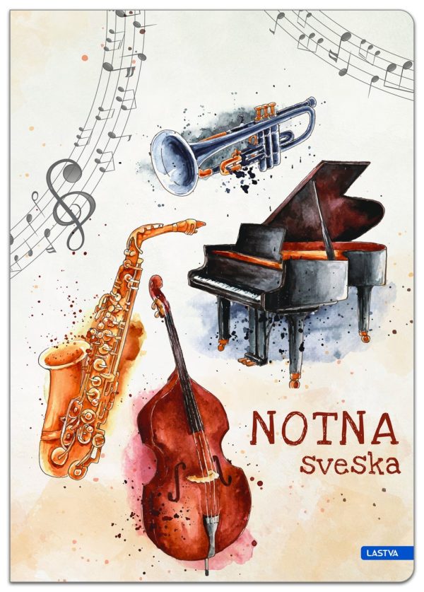 Lastva sveska za muzicko A4, tvrd povez