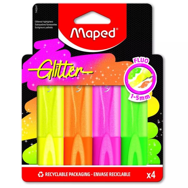 Maped tekst marker Fluo Glitter set 4 boje