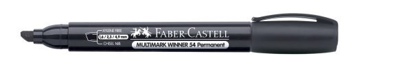 Marker permanentni Faber-Castell crni kosi vrh