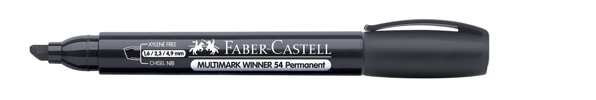 Marker permanentni Faber-Castell crni kosi vrh
