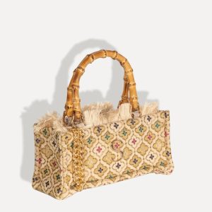 Sorena Thea mini bambus tote torba, zlatna