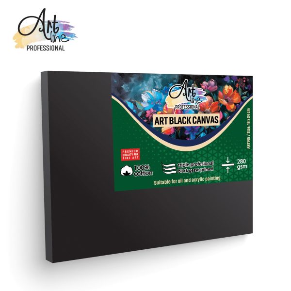 Art Line crno slikarsko platno 280 g/m² 18x24 cm
