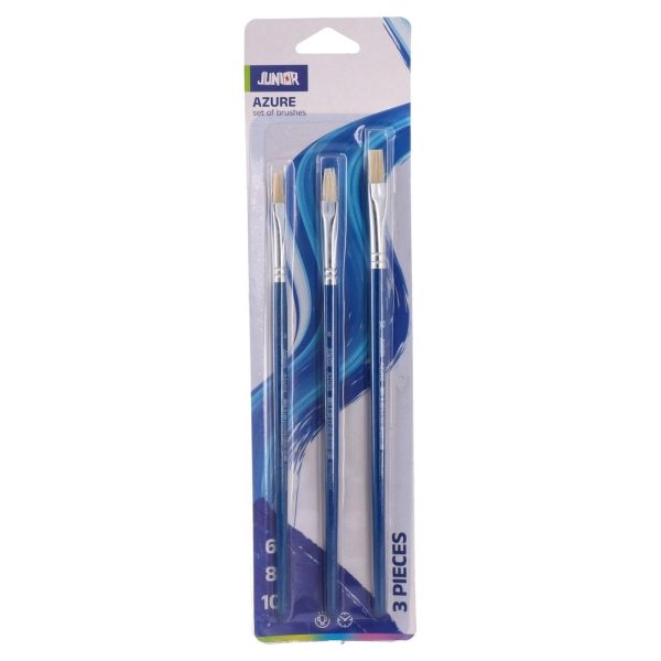 Azure set četkica, ravna, 3 kom
