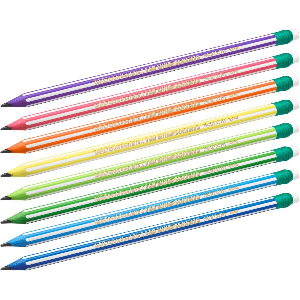 Grafitna olovka BIC Evolution Stripes HB sa gumicom