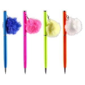 Elegant hemijska olovka pom-pom neon, plava