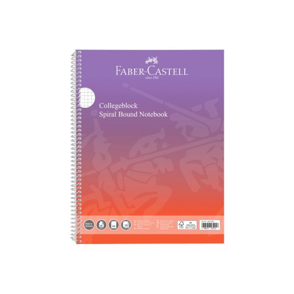 Faber-Castell spiralna sveska A4, 80 listova, kocke, Punchy Melon