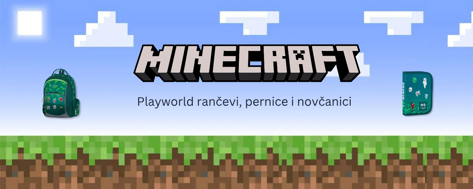 Minecraft Playworld kolekcija: rančevi, pernice i novčanici