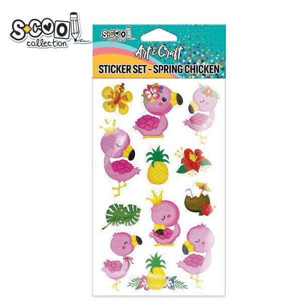 Kraft 3D stikeri flamingosi i tropski motivi