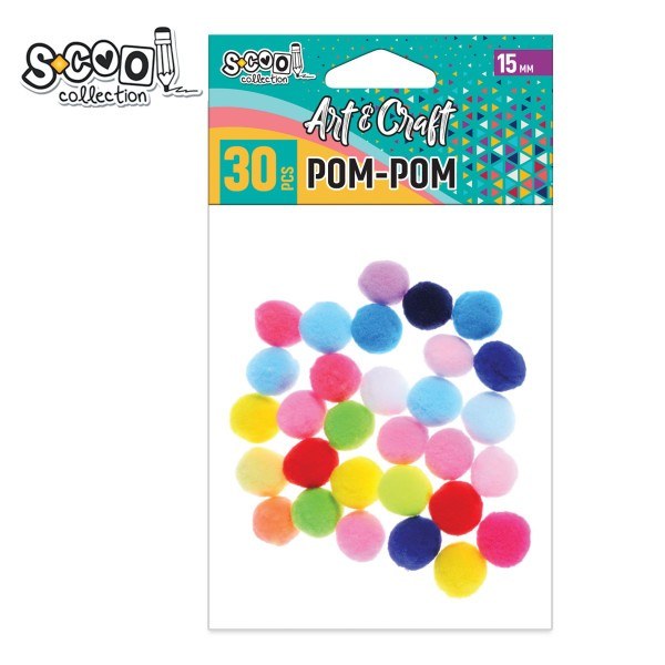 Kraft dekorativni pom-pom 15 mm 30 kom