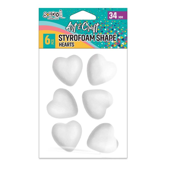 Kraft stiropor srca 3,4 cm 6 kom
