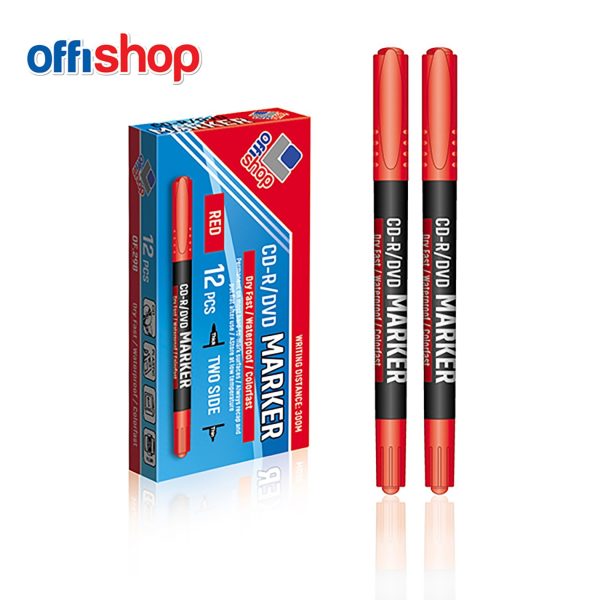 Offishop CD/DVD marker crveni, dvostrani