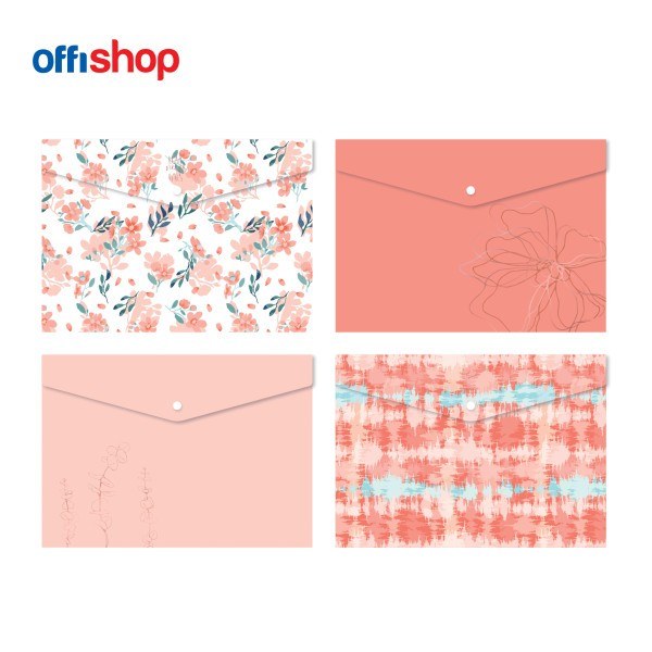 Offishop fascikla na dugme A4 koralni dezen