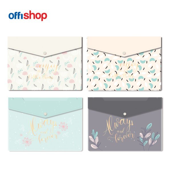 Offishop fascikla na dugme A5 cvetni dezen