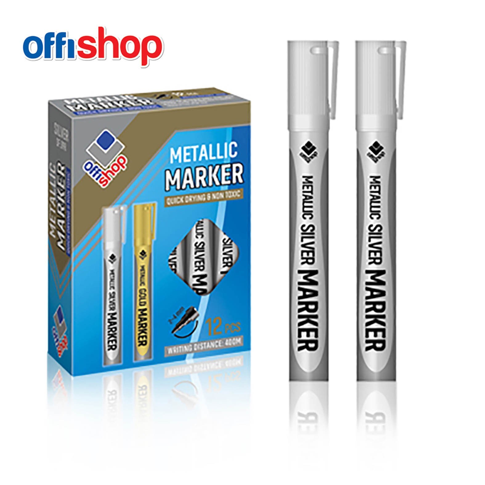 Offishop permanent marker srebrni 2-4 mm