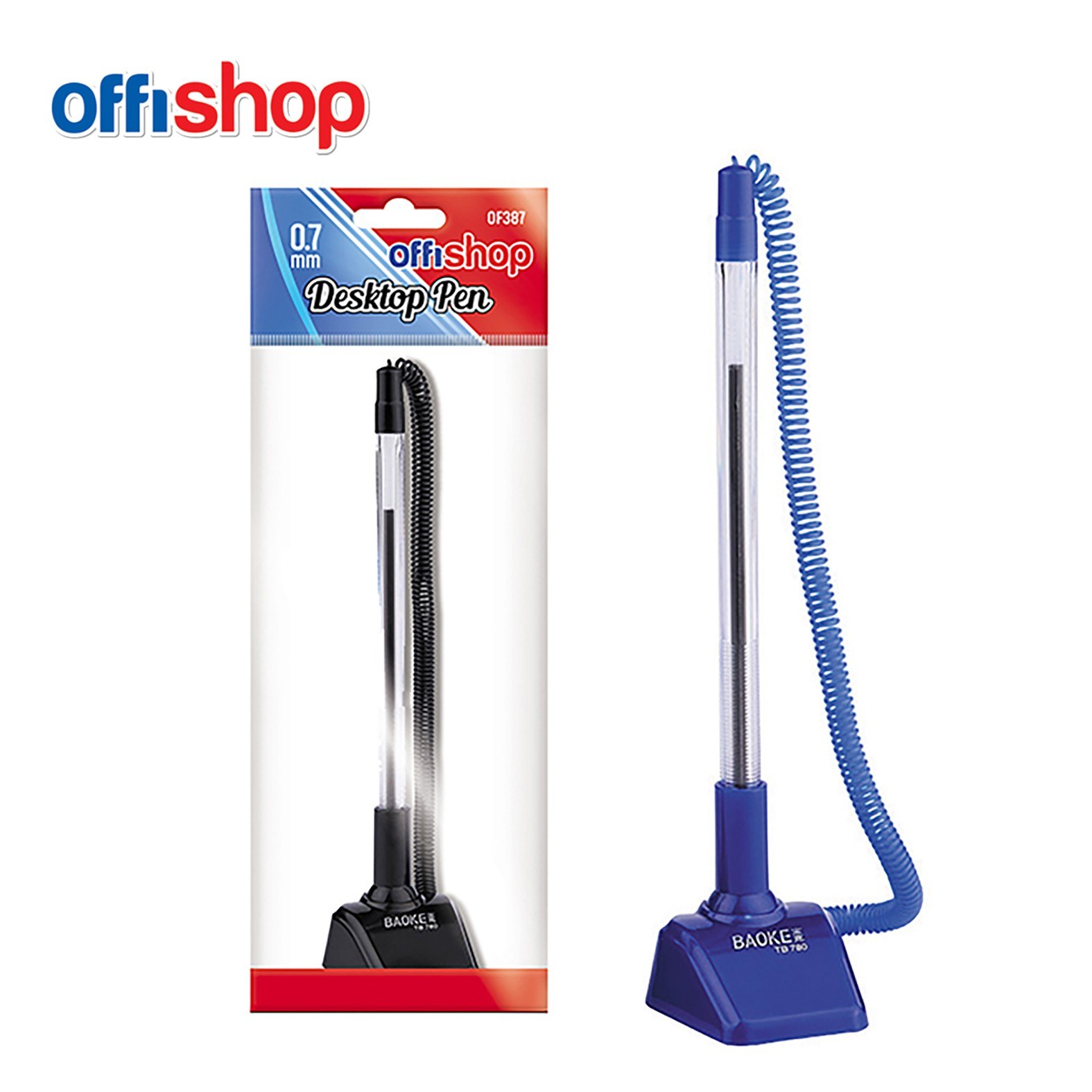 Offishop šalterska hemijska olovka sa postoljem 0,7 mm plava