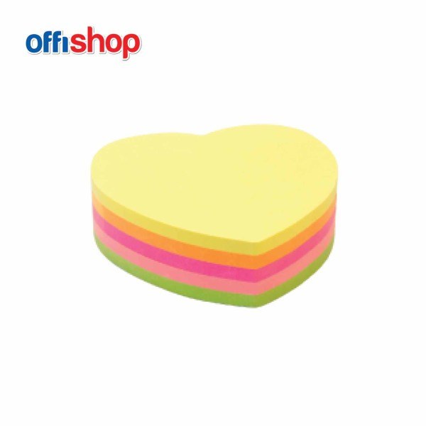 Offishop samolepljivi blok srce neon 250 listova