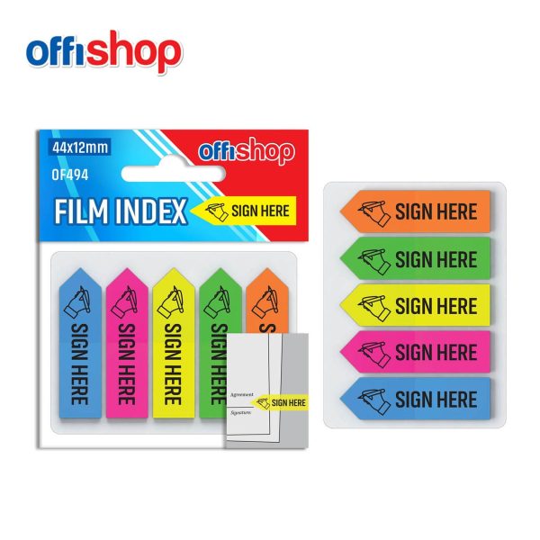 Offishop samolepljivi indeks Sign Here 5 boja 100 listova