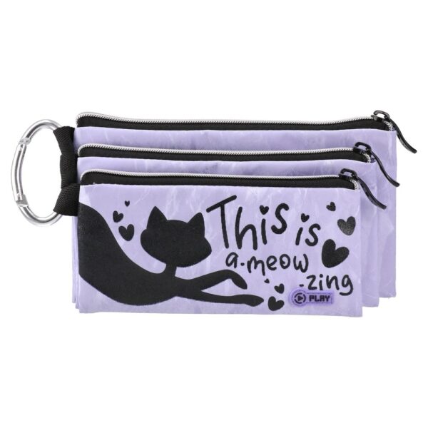 Play XL3 prazna pernica Meow, tri zipa