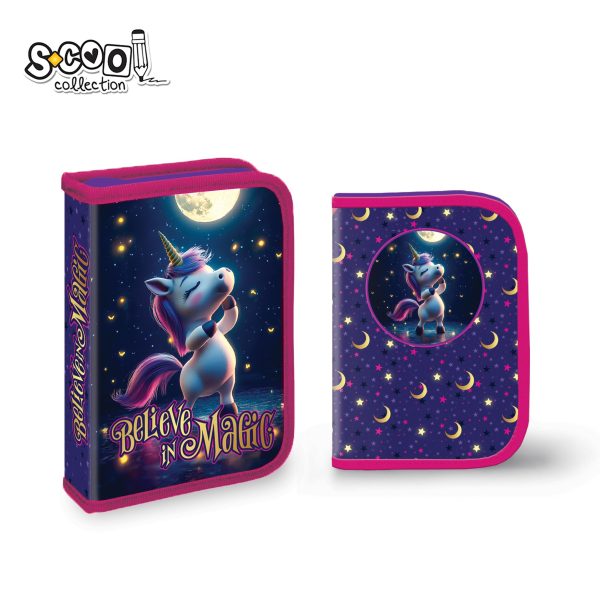 S-Cool jednodelna puna pernica jednorog Believe in Magic SC3260