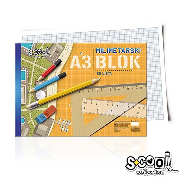 S-Cool milimetarski blok A3 SC140