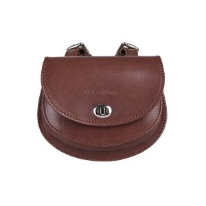 Manual ženska kožna torba 4452 – mala braon crossbody sa preklopom