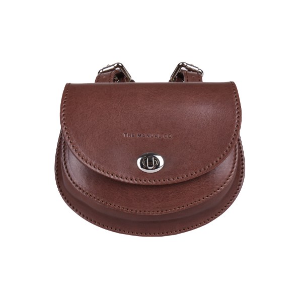 Manual ženska kožna torba 4452 – mala braon crossbody sa preklopom