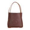Manual ženska kožna torba Excella 56019 – braon tote sa utisnutim logom