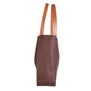 Manual ženska kožna torba Excella 56019 – braon tote sa utisnutim logom