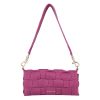 Manual ženska kožna torba 56212 – pink pletena mini torbica na rame