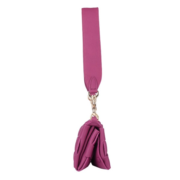Manual ženska kožna torba 56212 – pink pletena mini torbica na rame