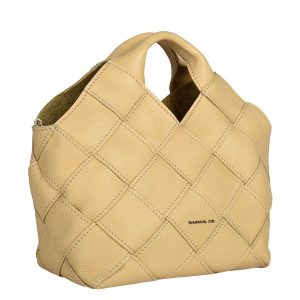 Manual ženska kožna torba 56232 – ručno pletena hobo, žuta ili crna