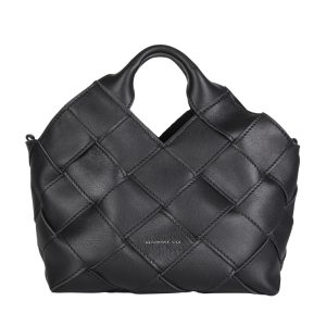 Manual ženska kožna torba 56232 – ručno pletena hobo, žuta ili crna
