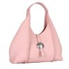 Manual ženska kožna torba 56297 – roze hobo sa metalnim detaljem