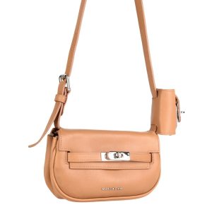 Manual ženska kožna torba 56309 – bež ili kamel crossbody tašnica