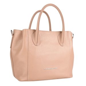 Manual ženska kožna torba 5995 – tote sa tri pregrade, bež ili svetloplava