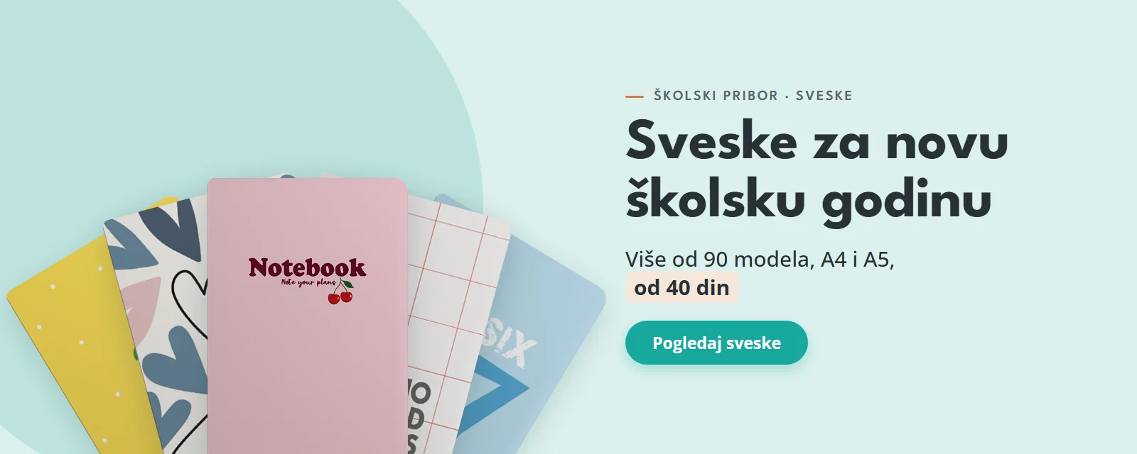 Sveske za novu školsku godinu, više od 90 modela, A4 i A5, od 40 din