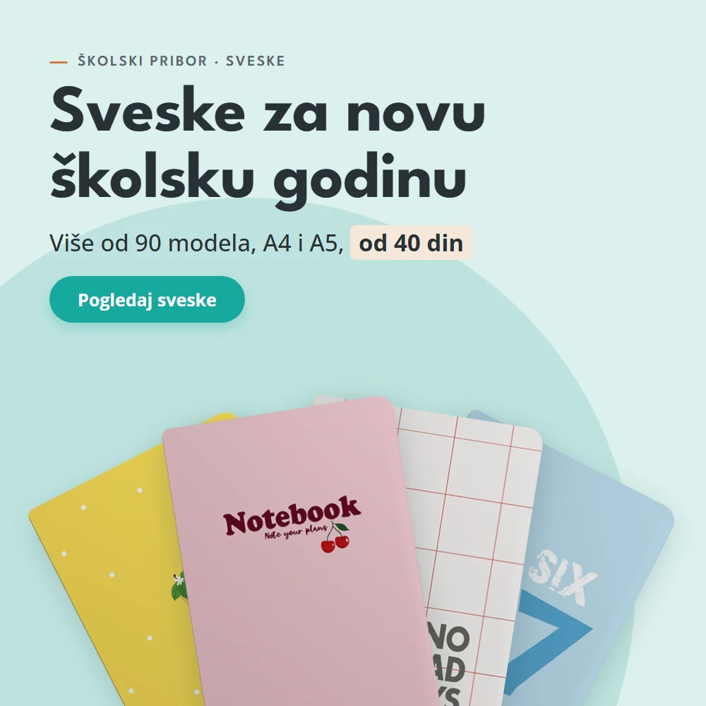 Sveske za novu školsku godinu, više od 90 modela, A4 i A5, od 40 din