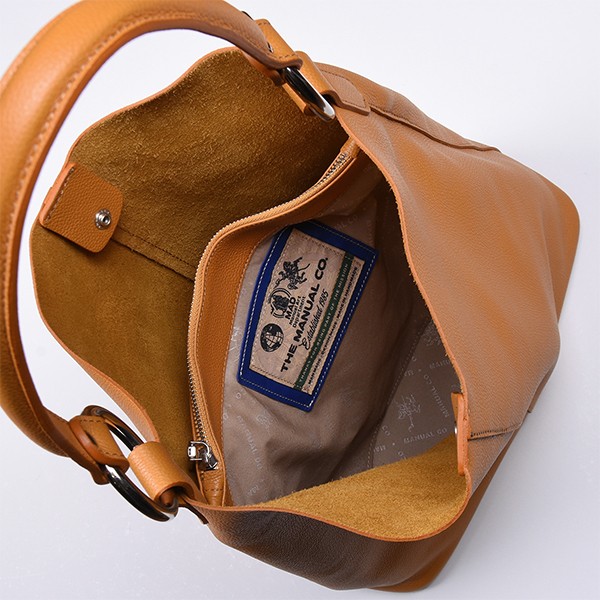 Manual ženska kožna torba 56195 – oker hobo sa širokom ručkom