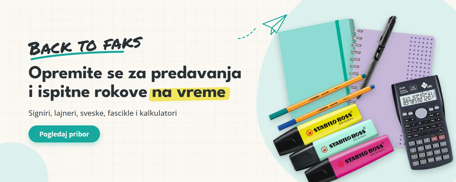 Back to faks: opremite se za predavanja i ispitne rokove na vreme. Signiri, lajneri, sveske, fascikle i kalkulatori